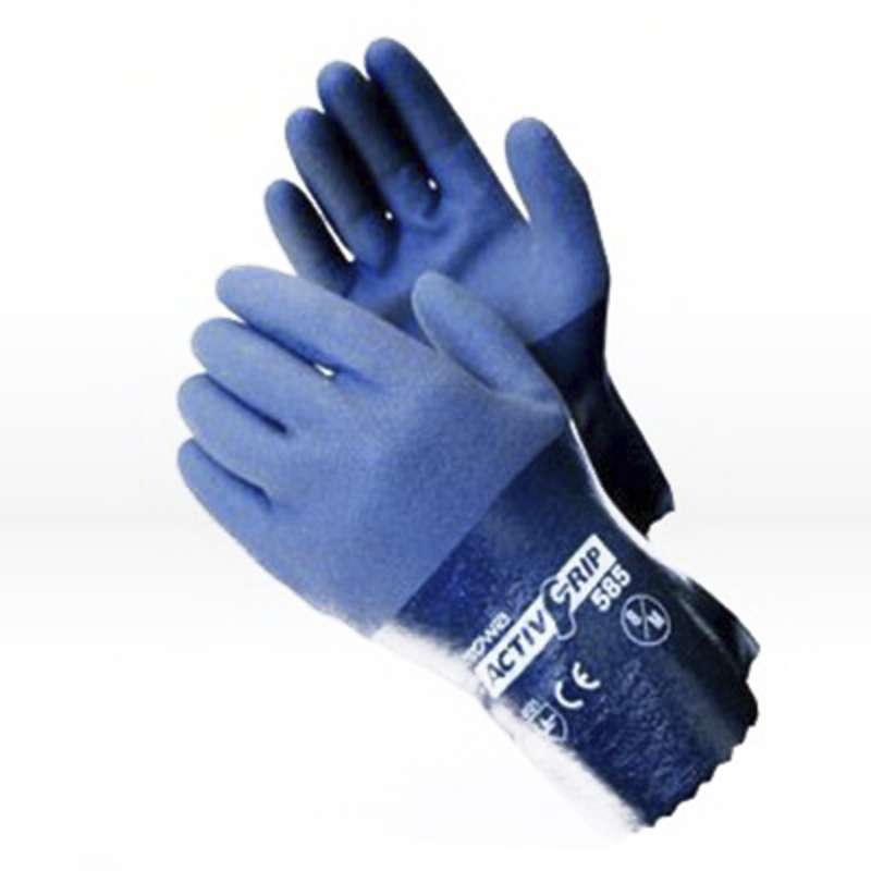 ActivGrip™ Nitrile Coated Glove with Cotton Liner and MicroFinish Grip, 10", Grey, Large